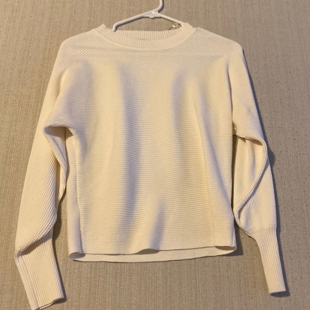 Pink Rose Cream Crew Neck Sweater